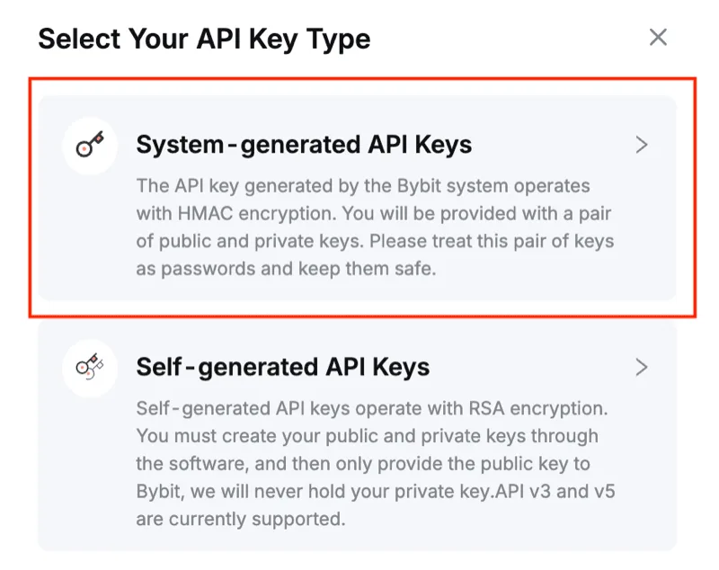 選 System-generated API Keys