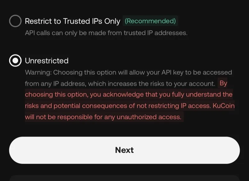 選擇 IP 限制後按 Next